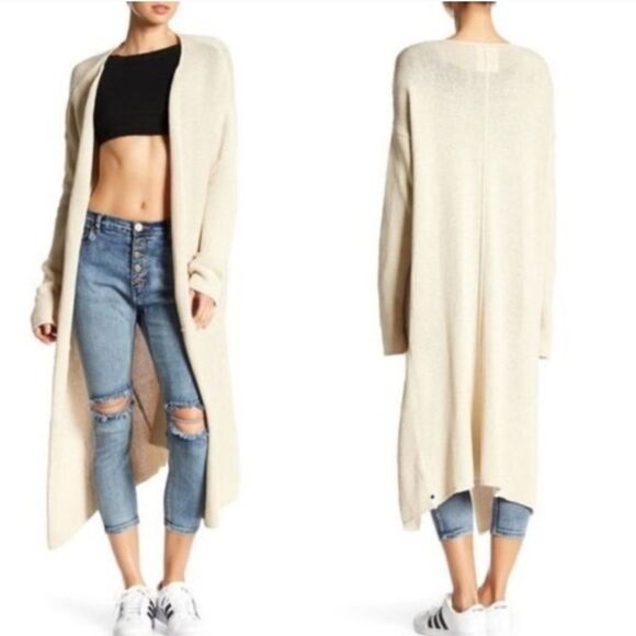 One Teaspoon Desert Eagle Maxi Cardigan Cream Duster Sweater Long Knit Neutral - Picture 14 of 15